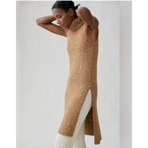 Womens Anthropologie Sleeveless Turtleneck Sweater Tunic Size XS